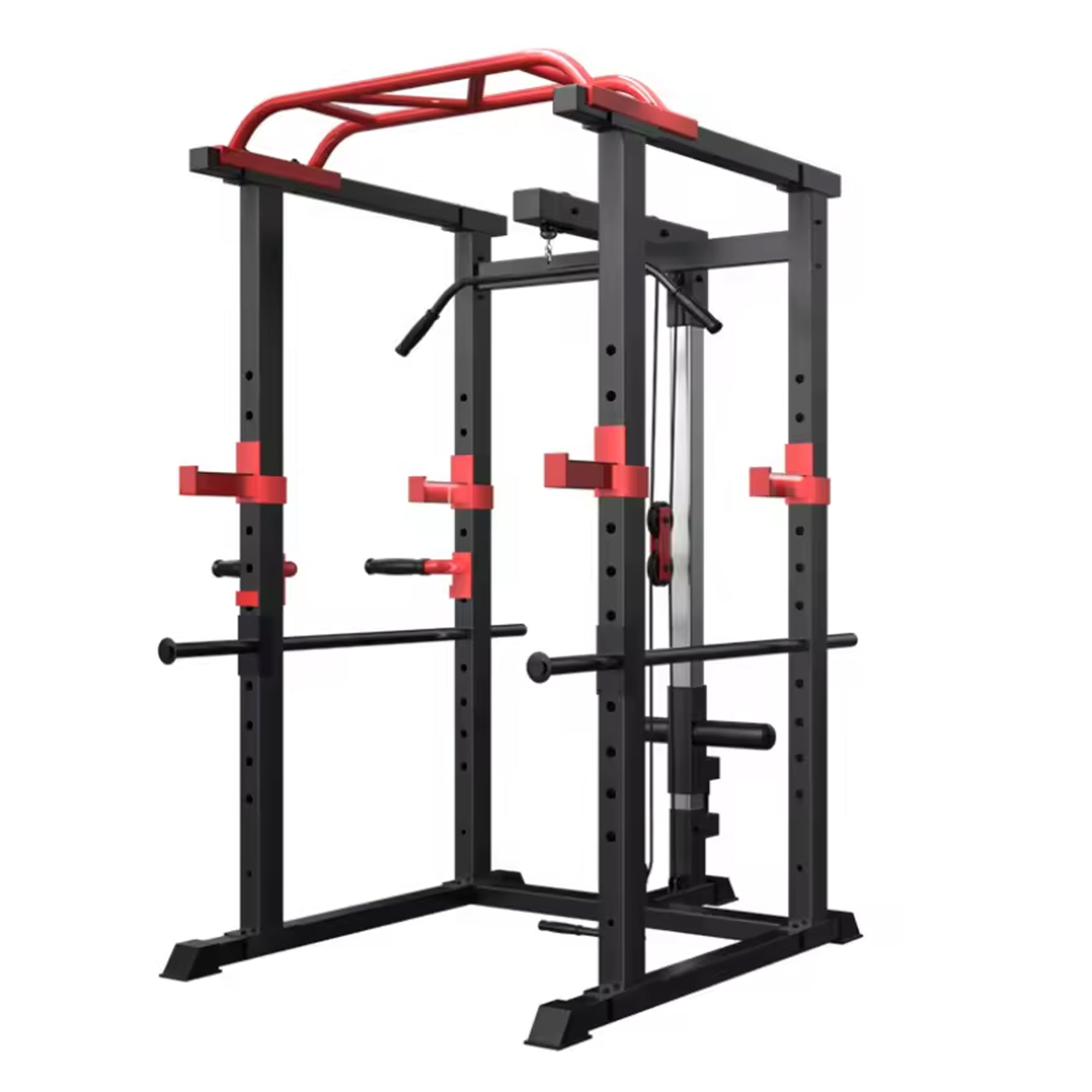 All-in-One Power Rack with Adjustable Pulley System – Heavy-Duty Steel Cage for Squats, Pull-Ups & Lat Exercises – Compact Home Gym Solution