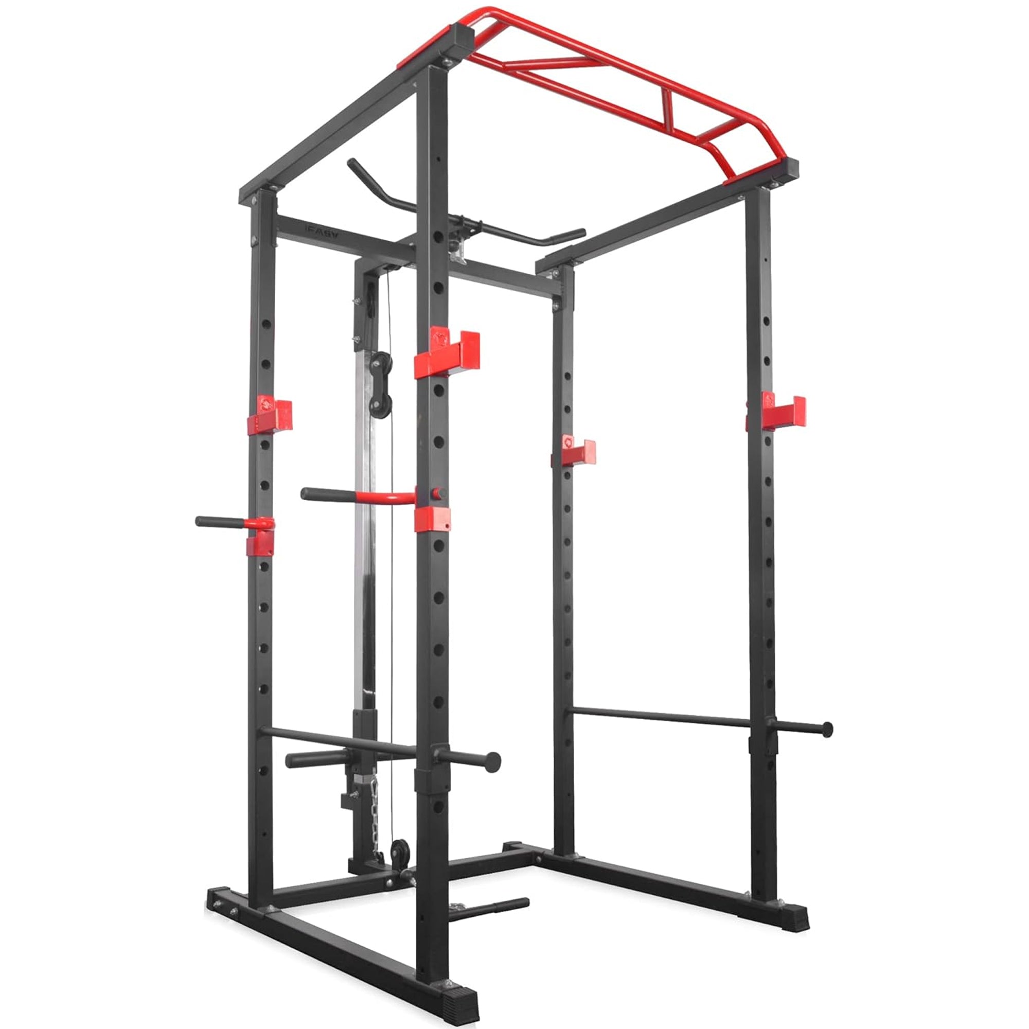 All-in-One Power Rack with Adjustable Pulley System – Heavy-Duty Steel Cage for Squats, Pull-Ups & Lat Exercises – Compact Home Gym Solution