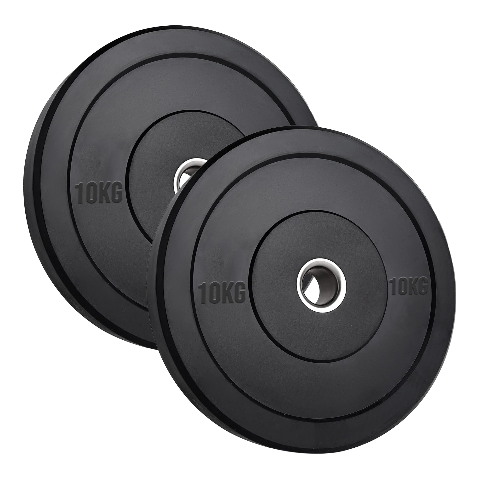 Heavy-Duty Olympic Bumper Plates – Low-Noise Virgin Rubber, Steel Hub Core, High-Density Weights for Home Gym Strength Training & Lifting