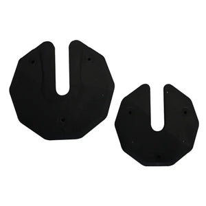 Two black rubber gaskets on a white background