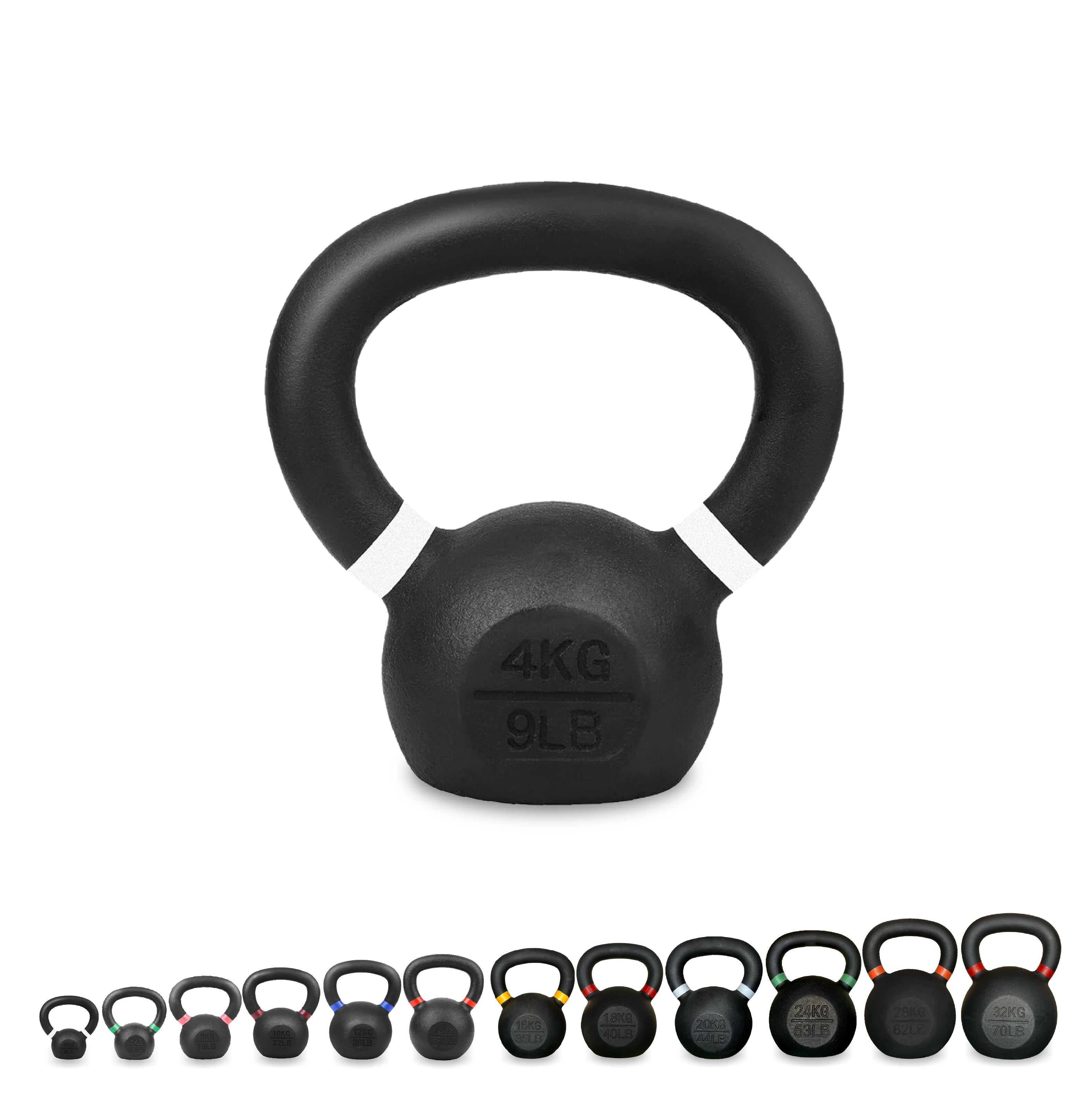 Cast Iron Kettlebells – Durable Matte Finish, Ergonomic Handle Grip – Strength & Functional Training – Perfect for Compact Home Gym Use