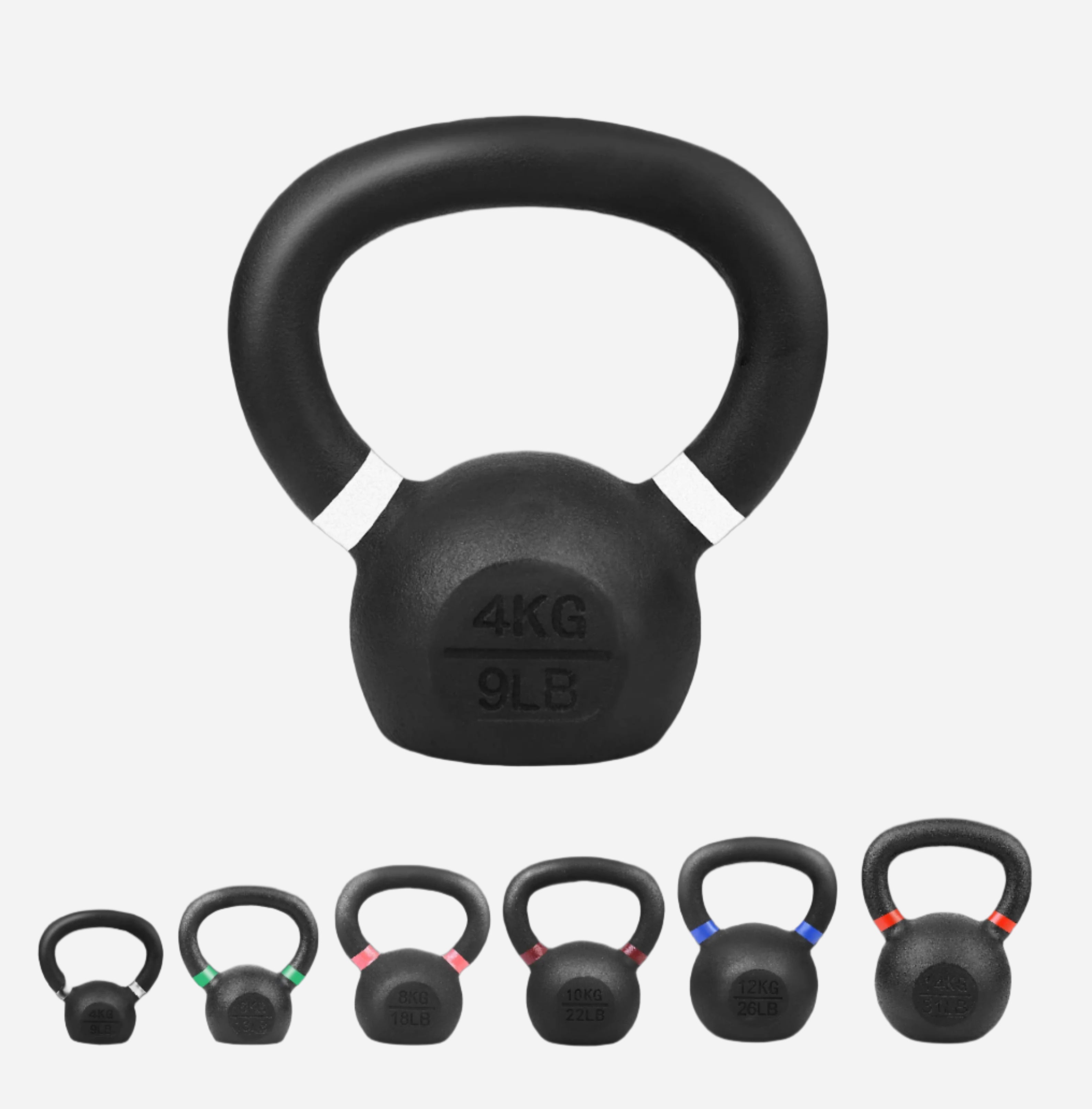 Cast Iron Kettlebells – Durable Matte Finish, Ergonomic Handle Grip – Strength & Functional Training – Perfect for Compact Home Gym Use