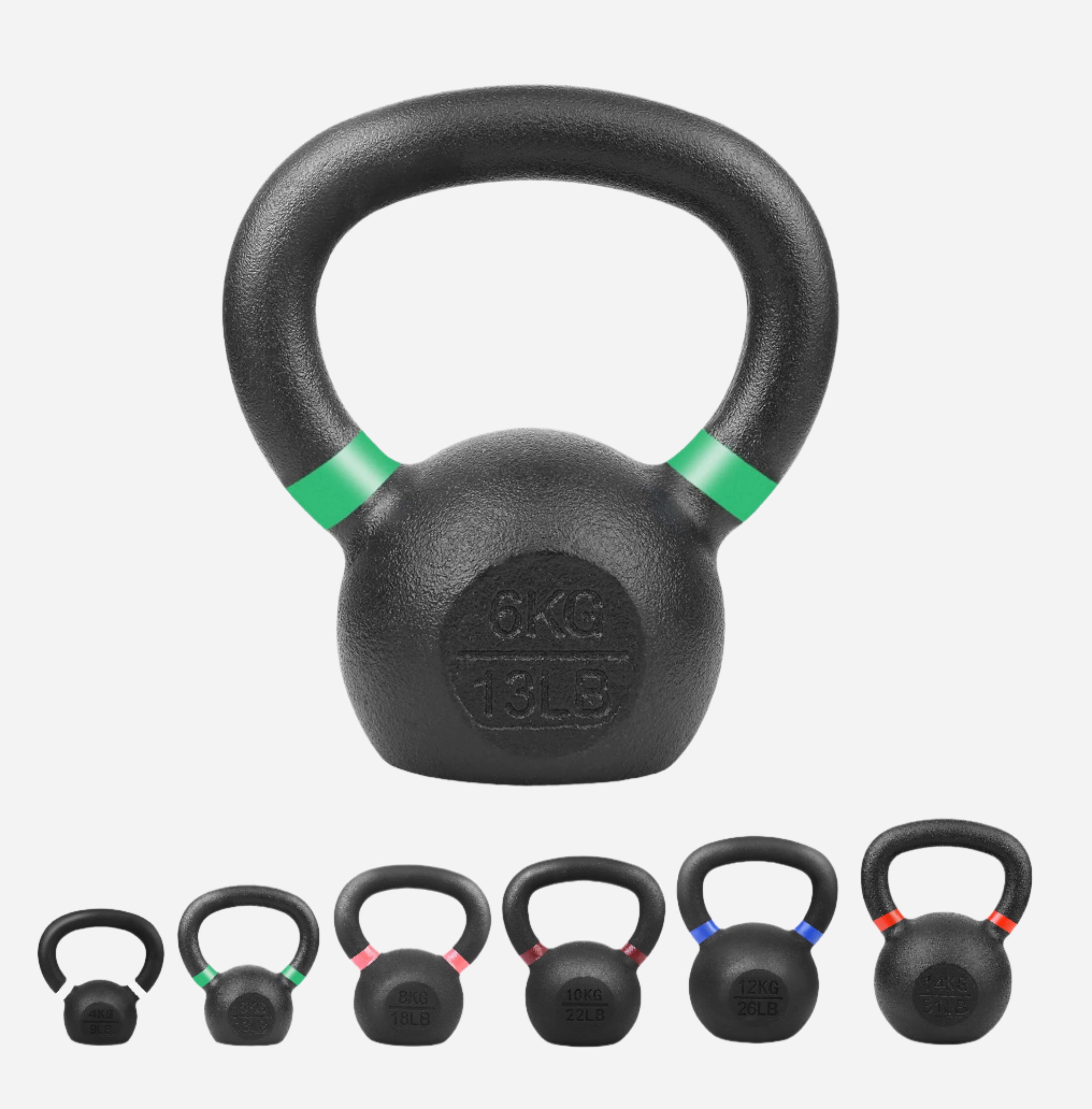 Cast Iron Kettlebells – Durable Matte Finish, Ergonomic Handle Grip – Strength & Functional Training – Perfect for Compact Home Gym Use
