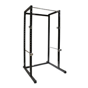Black power rack on a white background