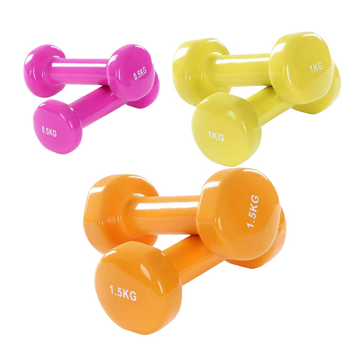 Neoprene Vinyl Dumbbell Set – Color Coded Hand Weights for Strength Training & Home Workouts, Space Saving Gym Equipment