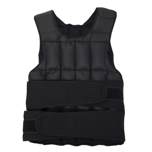 Black weighted vest on a white background
