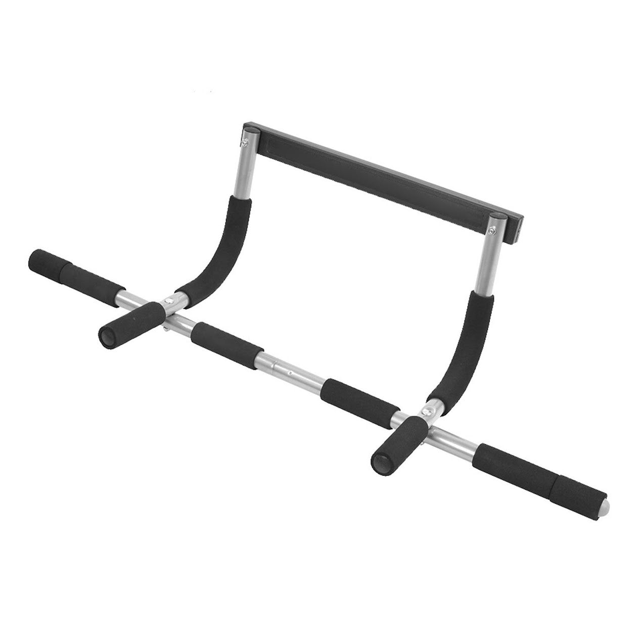 Foldable Chin-Up & Pull-Up Bar | No Drilling Needed | Multi-Grip Handles for Upper Body Training | Fits 61–81 cm Door Frames | Black & Grey