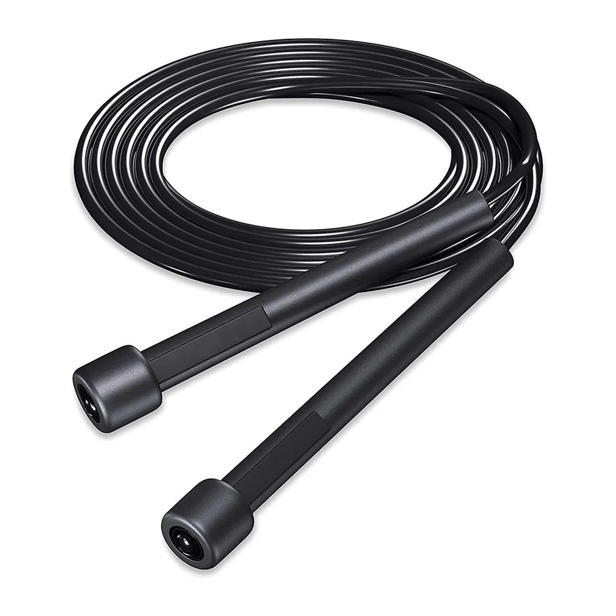 Black Adjustable Skipping Rope – Durable, Tangle‑Free Coated Cable, Comfortable Grip – Perfect for Cardio, Home Gym Workouts