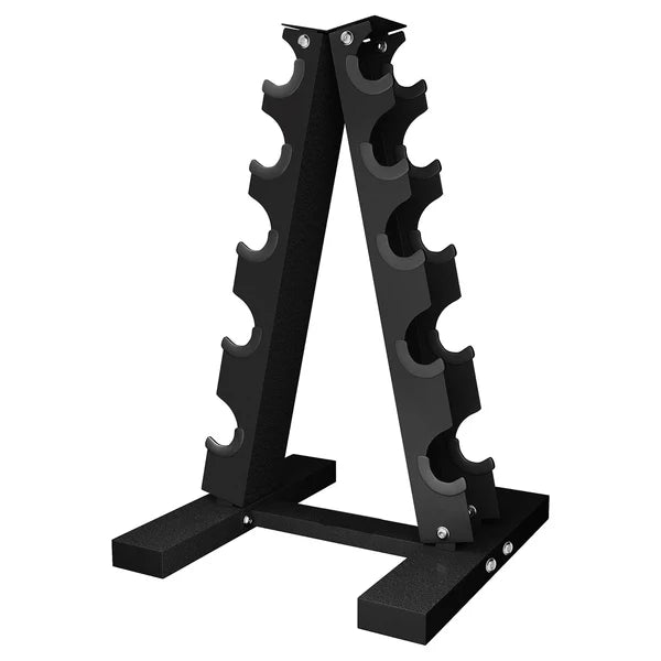 Vertical Dumbbell Rack Stand – Steel Frame, Mat Black Finish, 3 or 5 Tiers, Space Saving Weight Holder for Home Gym Organization
