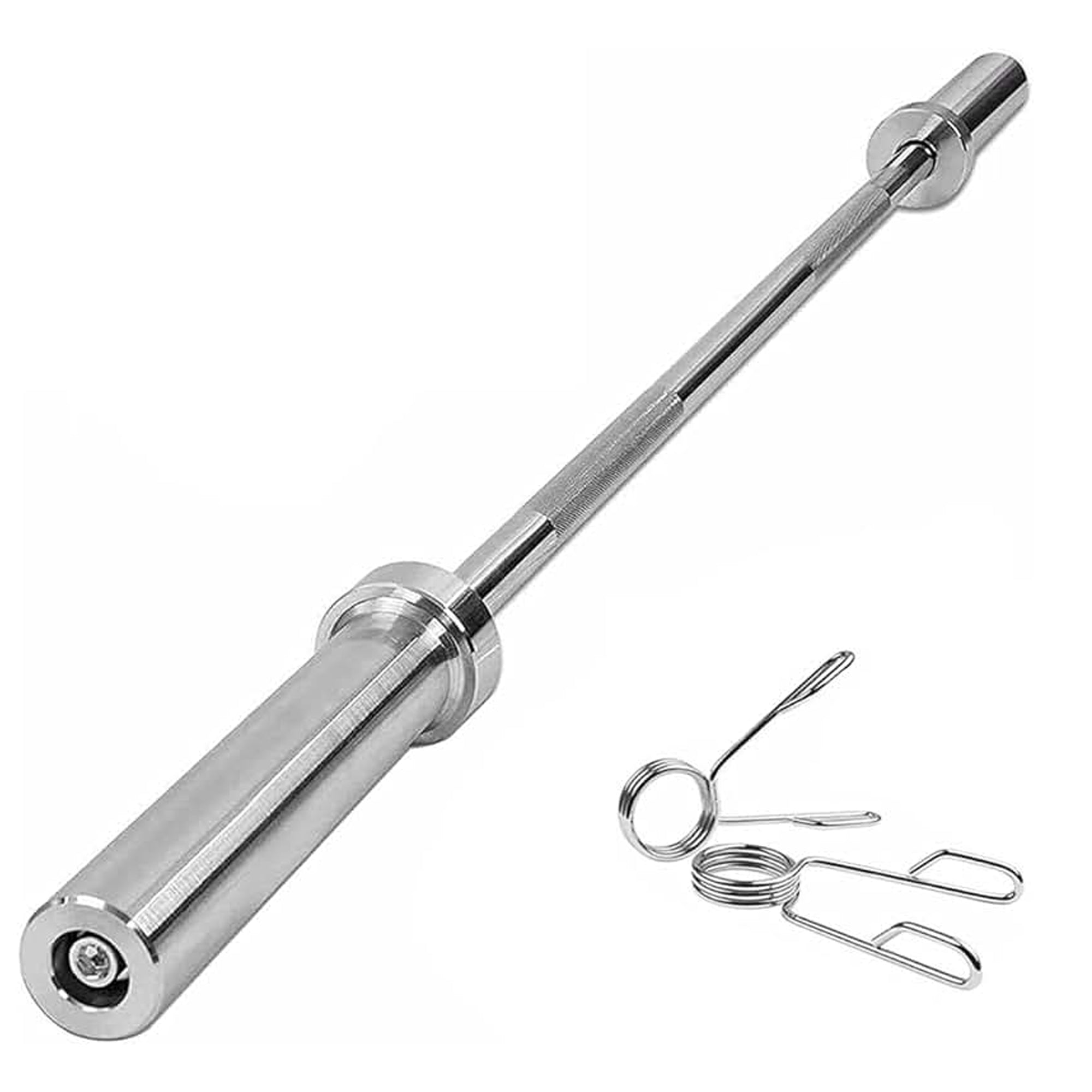 Premium Olympic 2″ Weightlifting Bar – Solid Steel, Chrome Finish, Rotating Sleeves, Multi-Length Barbell for Bench, Squat, and Home Power Training