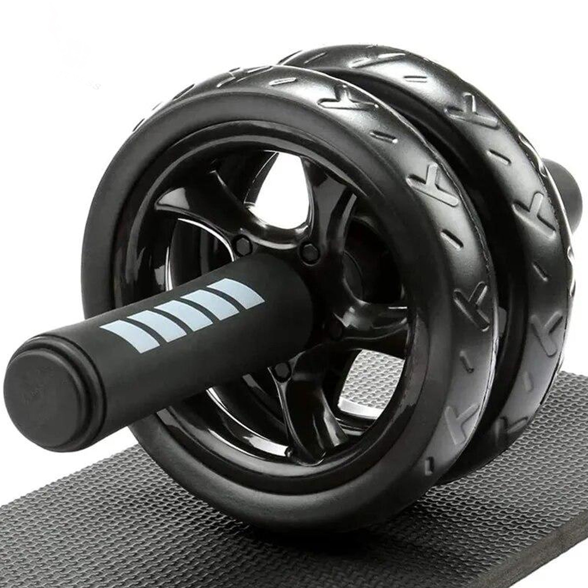 Double-Wheel Core Ab Roller with Thick Knee Support – Adjustable Stability Trainer for Safe, Compact Home Gym Workouts