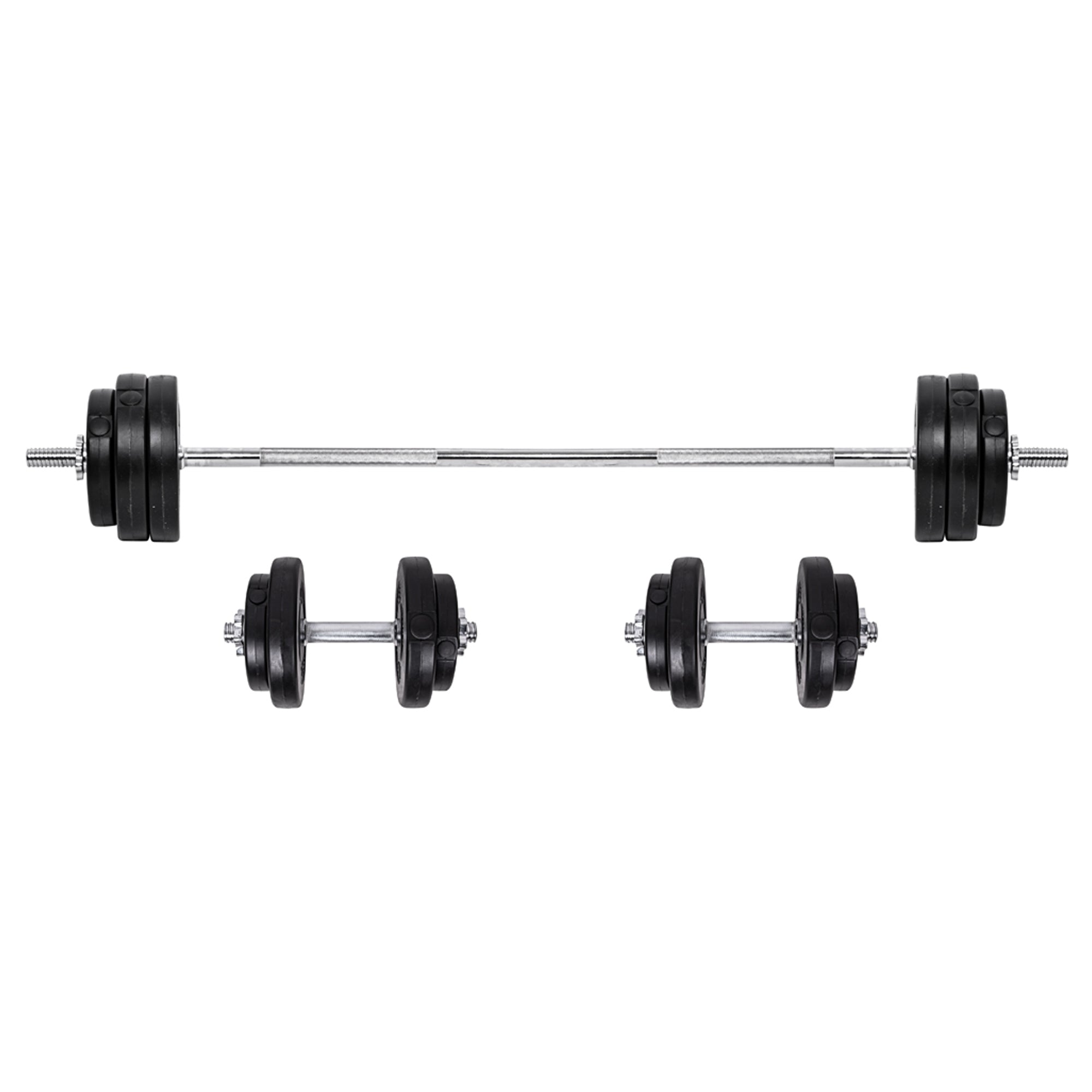 65 kg Adjustable Dumbbell & Barbell Set – Solid Cast Iron with Knurled Chrome Handles, Strength Kit for Full-Body Training in Home Gym Spaces