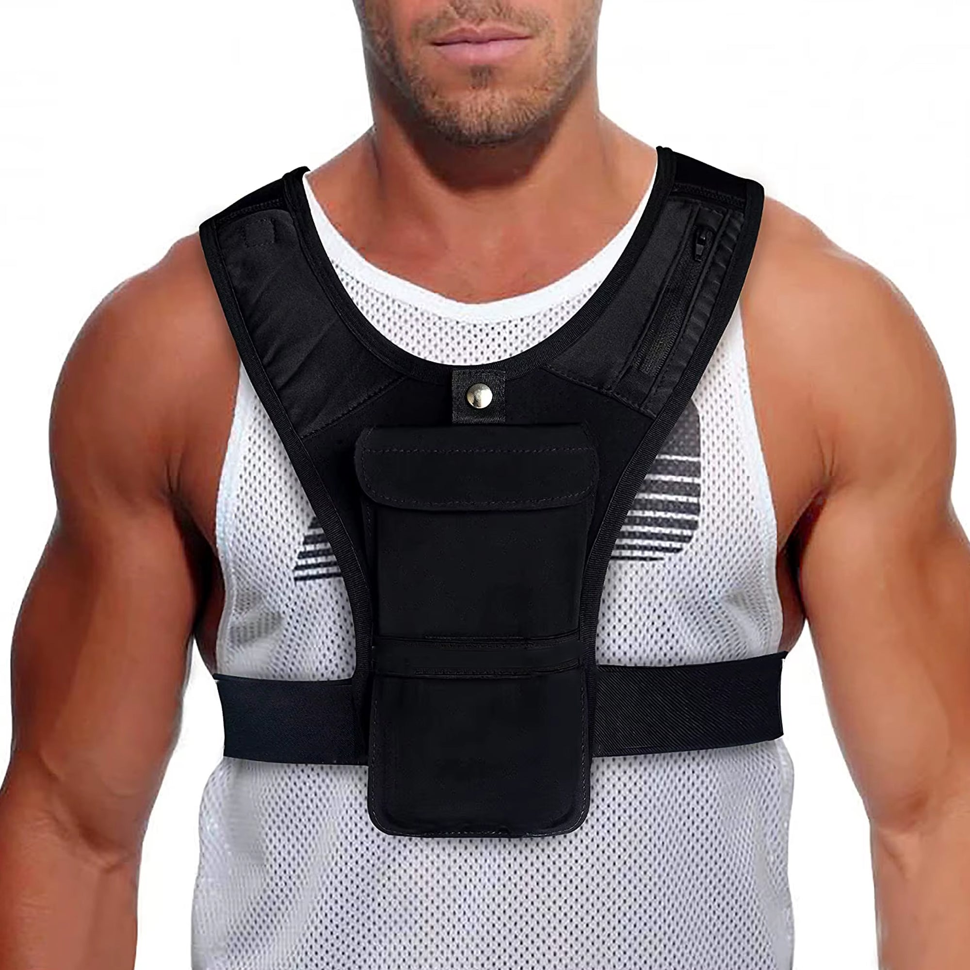 Hi-Vis Reflective Running Hydration Vest – Lightweight, Breathable Fit with Adjustable Straps & Phone Holder for Trail and Road Runners