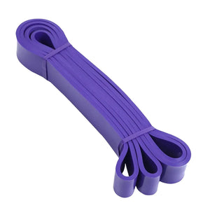 Purple resistance band on a white background
