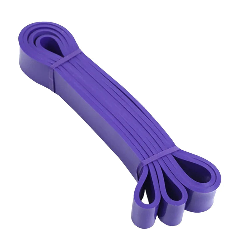 Purple resistance band on a white background