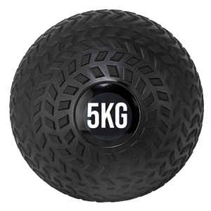 Black 5KG weight ball on a white background