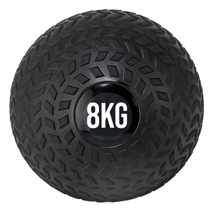 Black 8KG weight ball on a white background