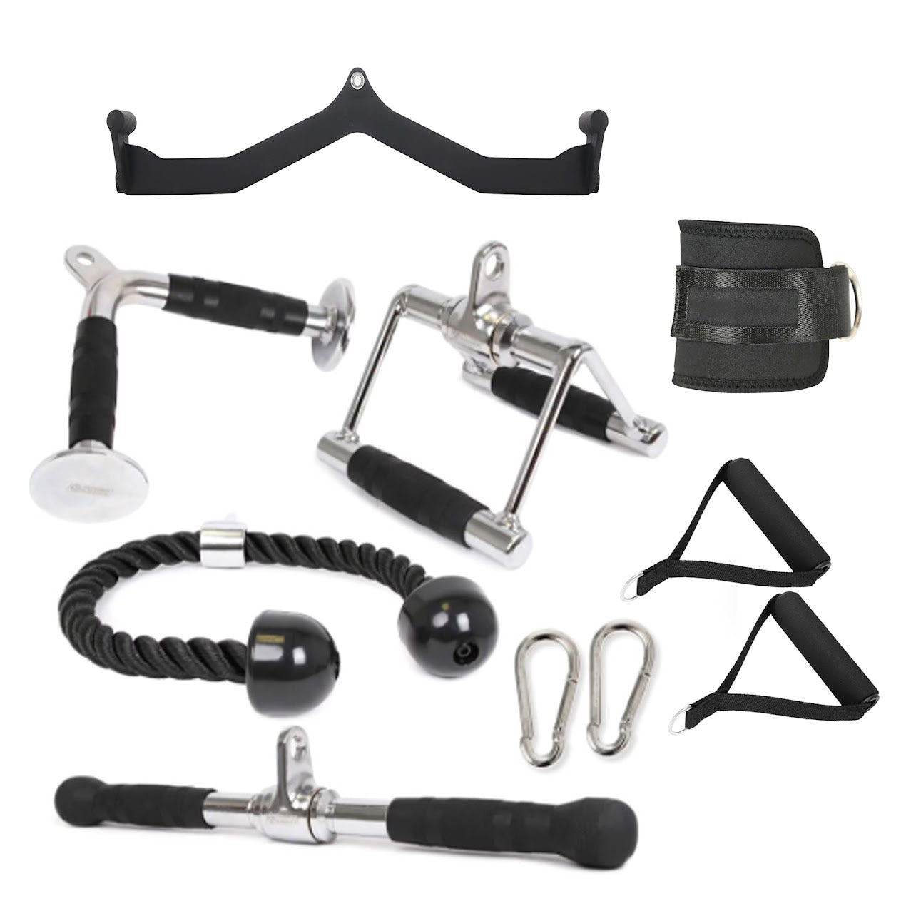 Adjustable Cable Machine Attachments Set – Ergonomic Grip, Multi‑Angle Handles for Home Gym & Strength Training