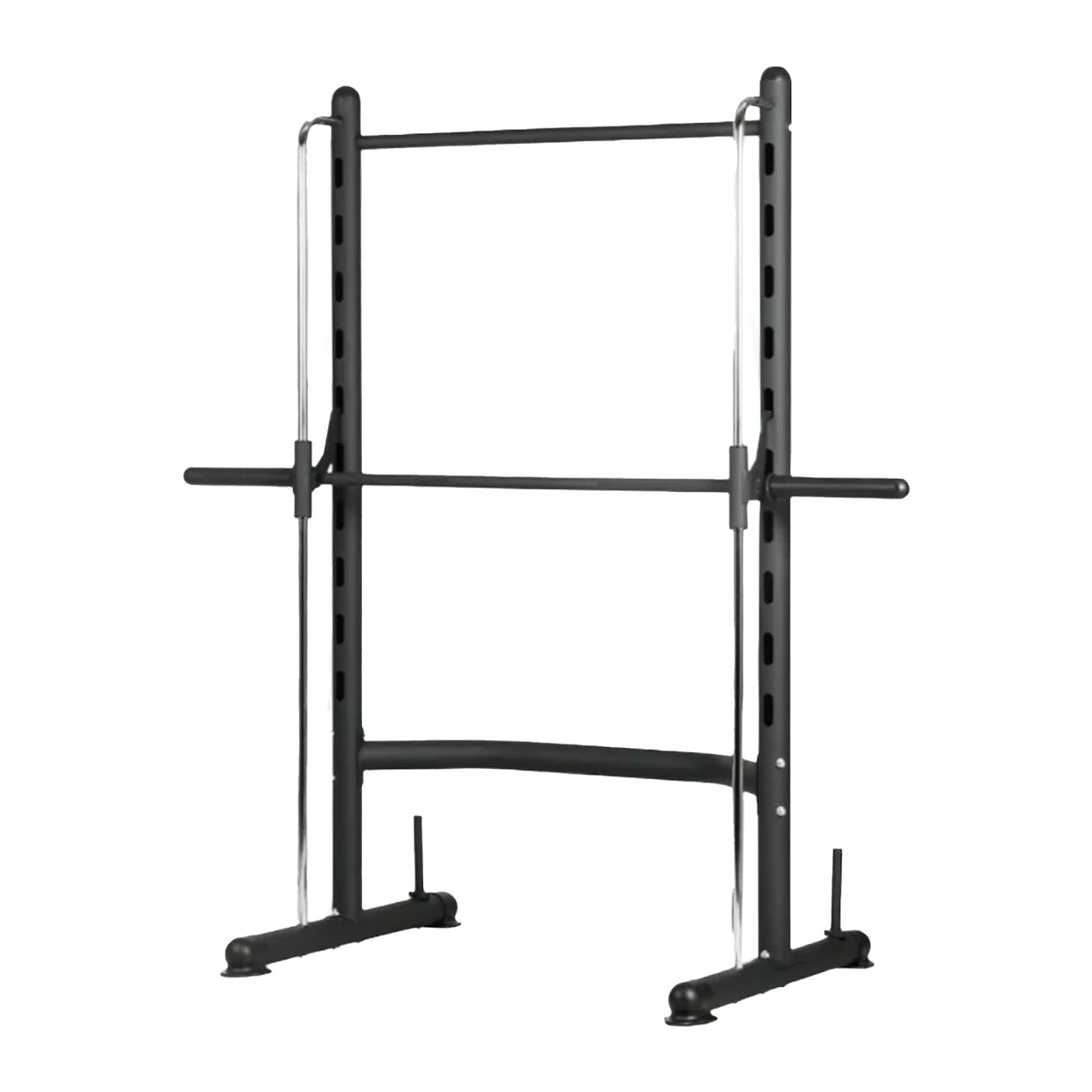 All-in-One Smith Squat Rack with Pull-Up Bar, Reinforced Steel Build, Adjustable Safety Catches for Strength Workouts in Compact Home Gym Setups